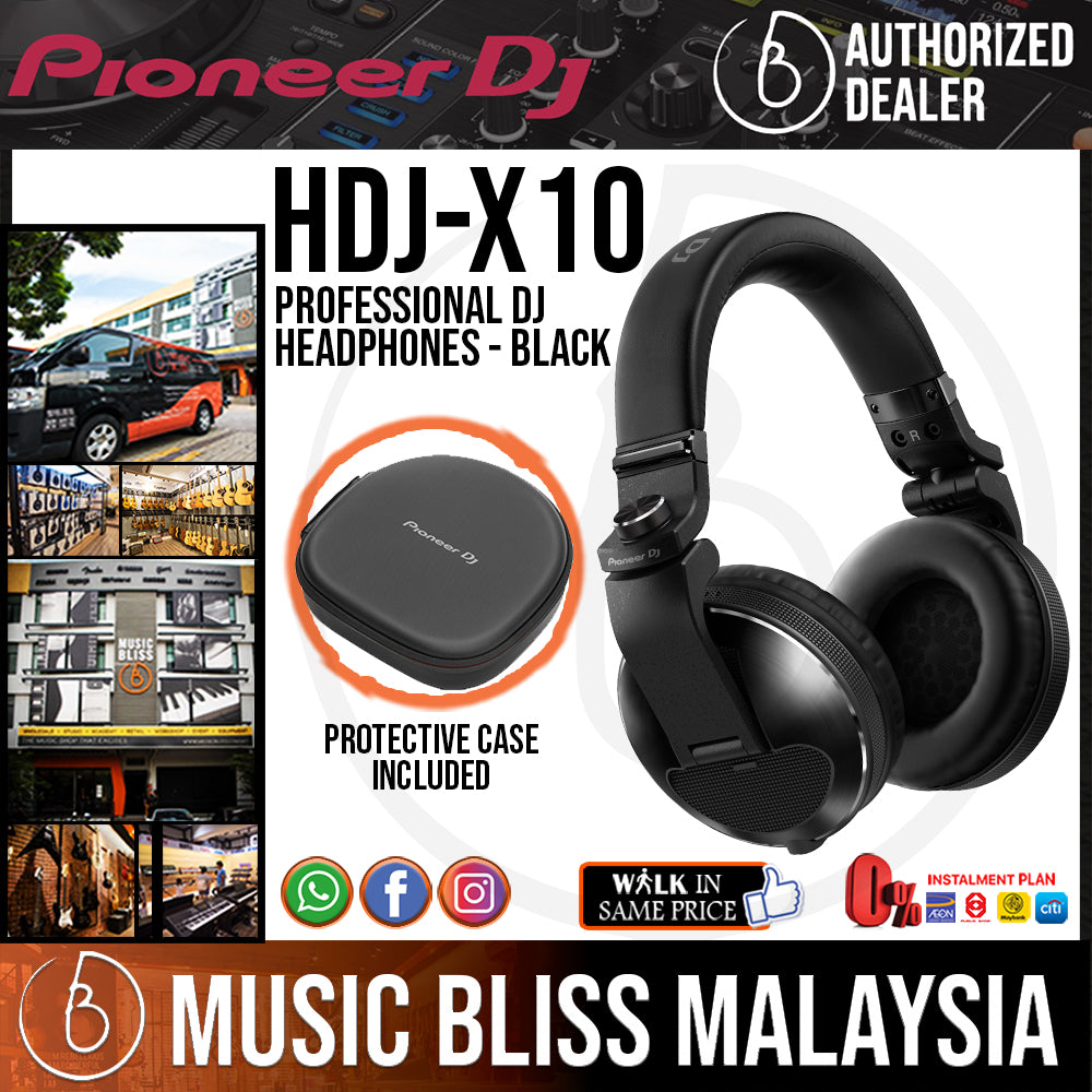 Black　DJ　Headphones　Music　Bliss　HDJ-X10　Pioneer　DJ　Professional　Malaysia