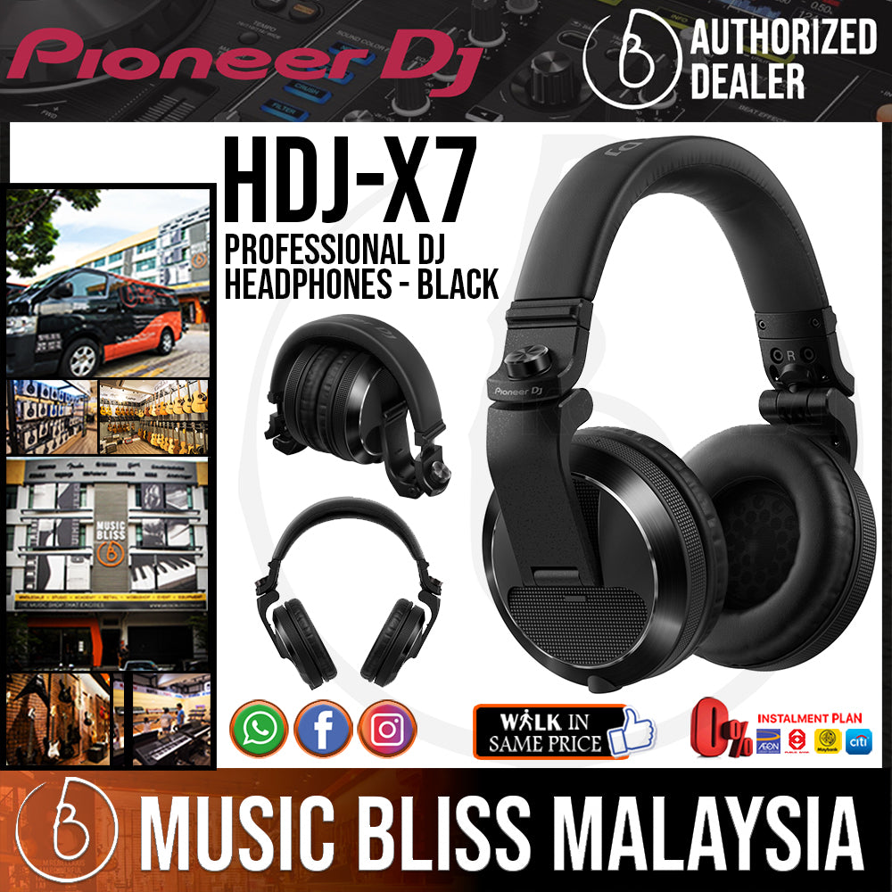 Pioneer DJ HDJ-X7 Professional DJ Headphones - Black | Music Bliss