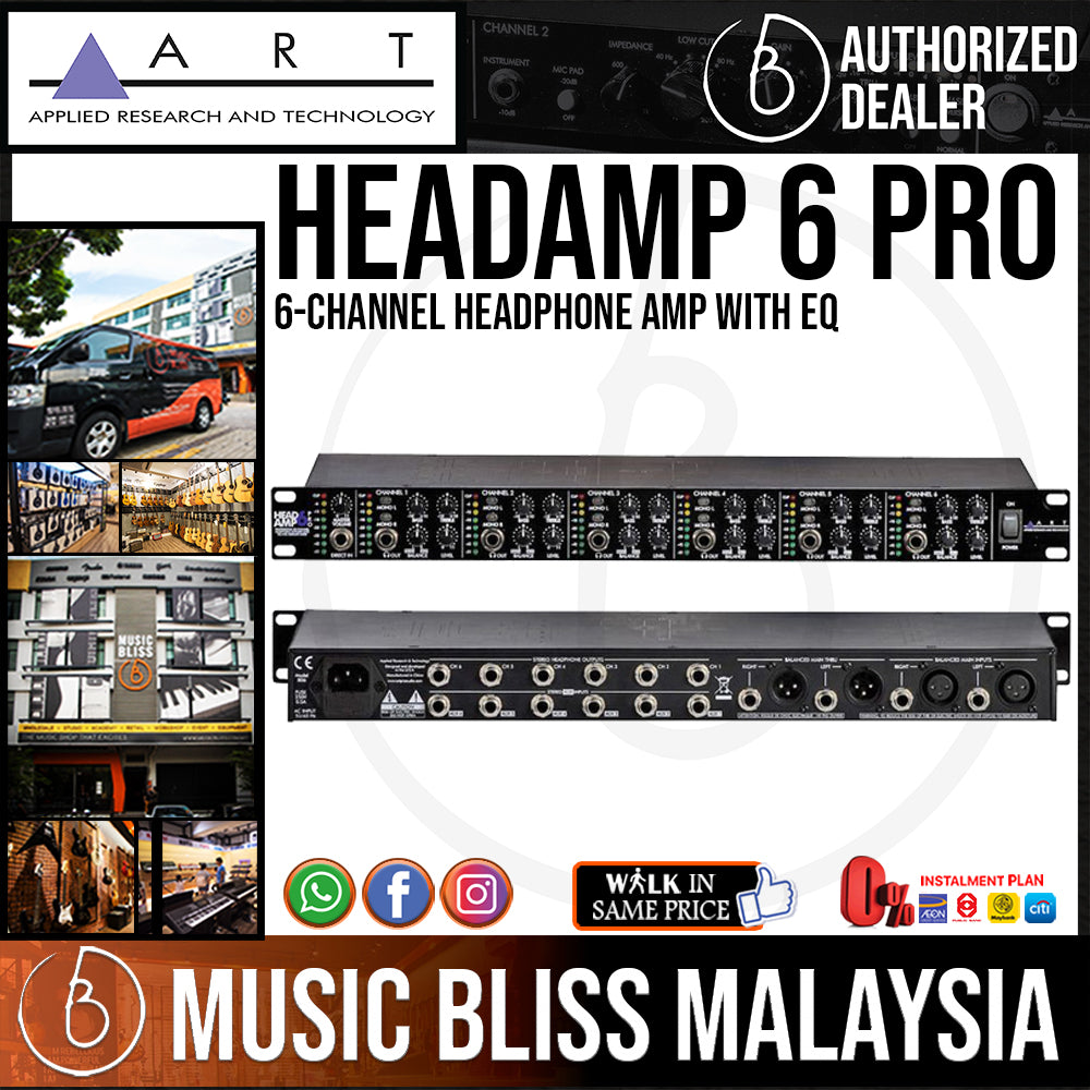 ART HeadAmp6Pro 6-channel Headphone Amp with EQ | Music Bliss Malaysia