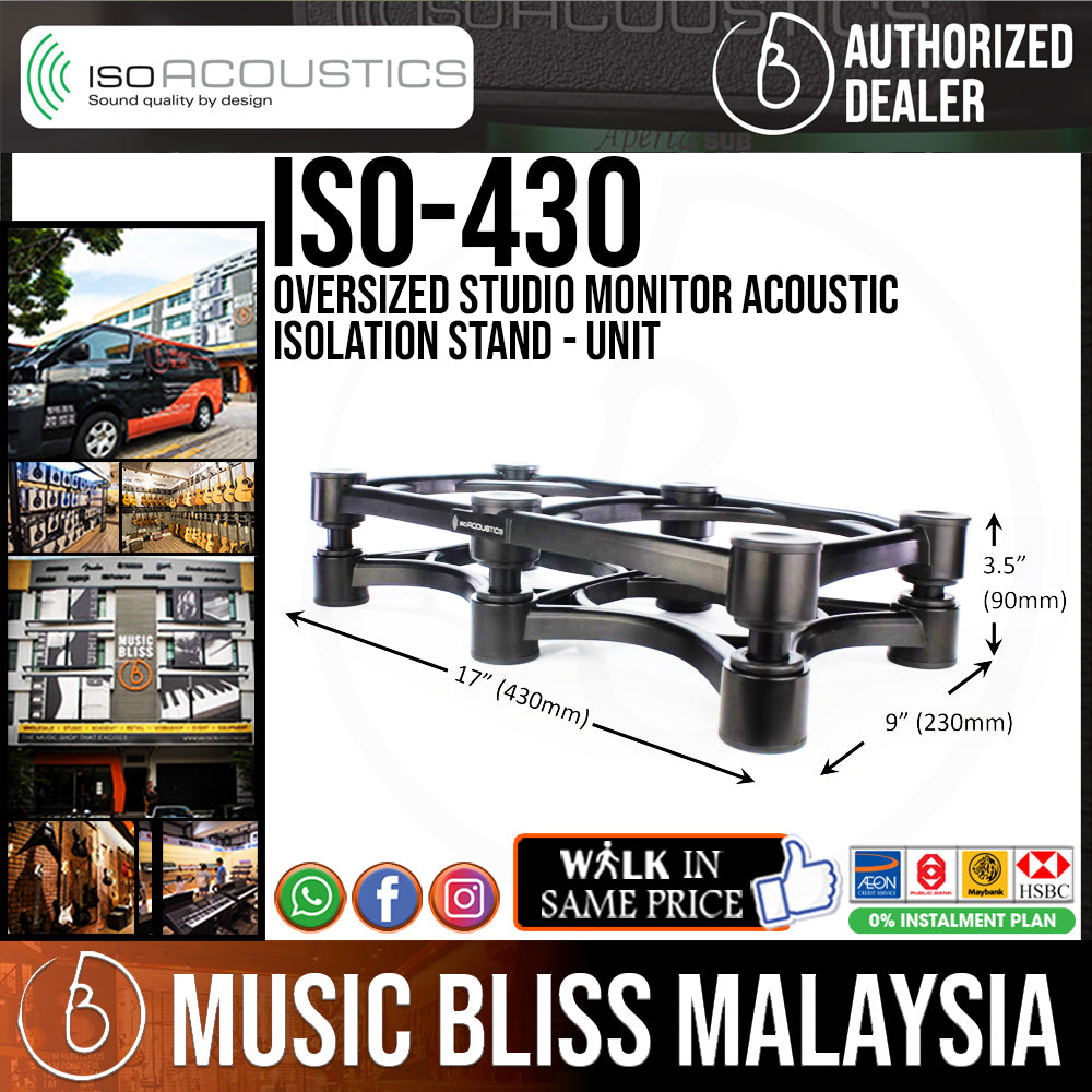 IsoAcoustics ISO-430 Oversized Studio Monitor Acoustic Isolation Stand ...