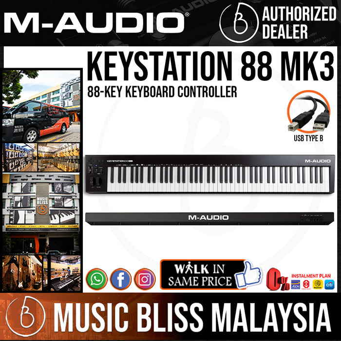 M-Audio Keystation 88 MK3 88-key Keyboard Controller - Music Bliss Malaysia