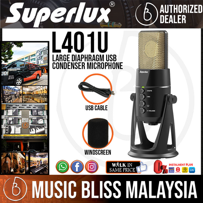 Superlux L401U Large Diaphragm USB Condenser Microphone | Music Bliss ...