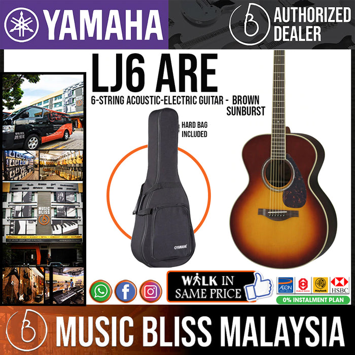 Yamaha LJ6 ARE Acoustic-Electric Guitar with Hard Bag - Brown