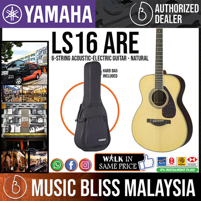 Yamaha LS16 ARE Acoustic Guitar with Hard Bag - Natural - Music Bliss Malaysia