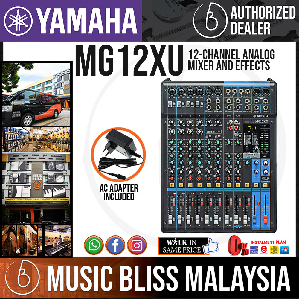 Yamaha MG12XU 12-Channel Mixer and Effects | Music Bliss Malaysia