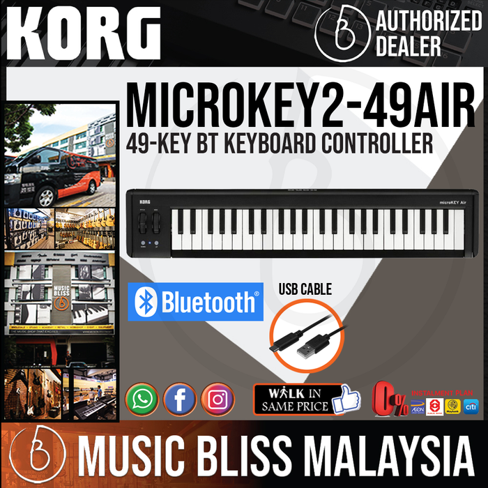 Korg microKEY Air 49 49-key Bluetooth Keyboard Controller with 0