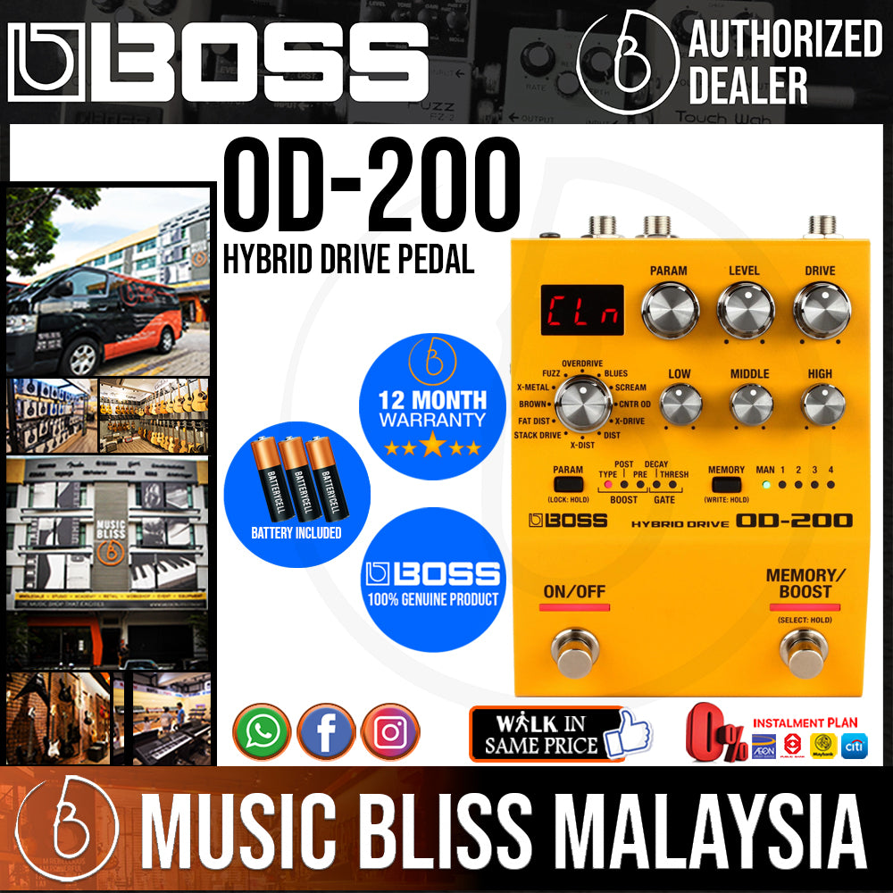 Boss OD-200 Hybrid Drive Pedal | Music Bliss Malaysia