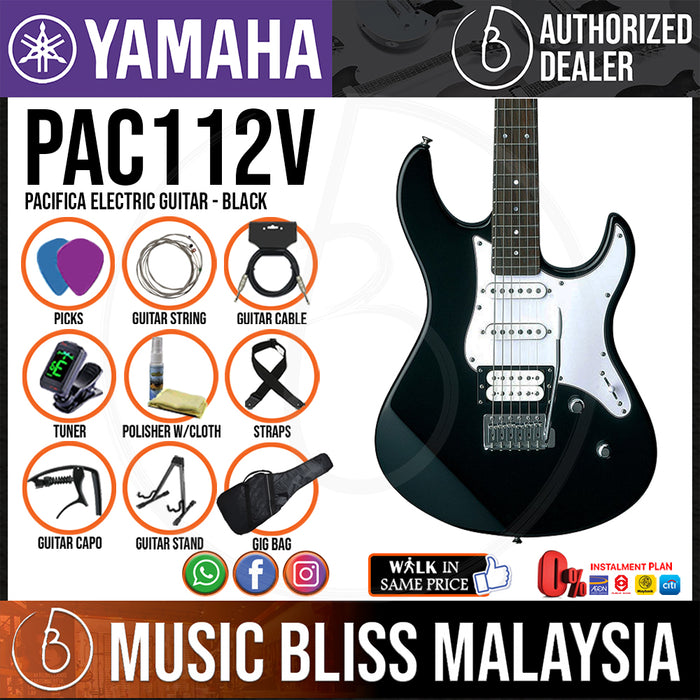 Yamaha PAC112V Pacifica Electric Guitar - Black (PAC 112V/PAC-112V) - Music Bliss Malaysia