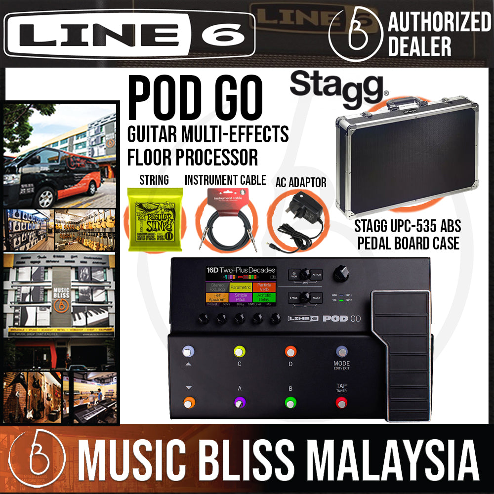 Line 6 POD Go Guitar Multi-effects Floor Processor with Stagg UPC