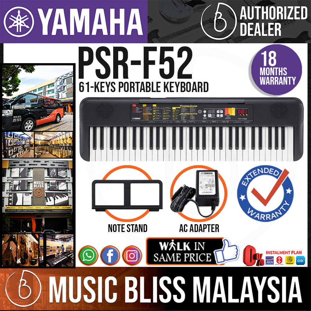 YAMAHA PSR F52 PSR F52 61 Keys Portable Keyboard with Bag and Adaptor  Digital Portable Keyboard Price in India - Buy YAMAHA PSR F52 PSR F52 61  Keys Portable Keyboard with Bag
