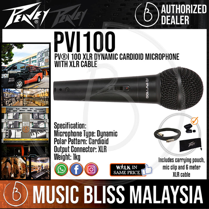 Peavey PVi 100 Dynamic Vocal Microphone With XLR Microphone Cable ...