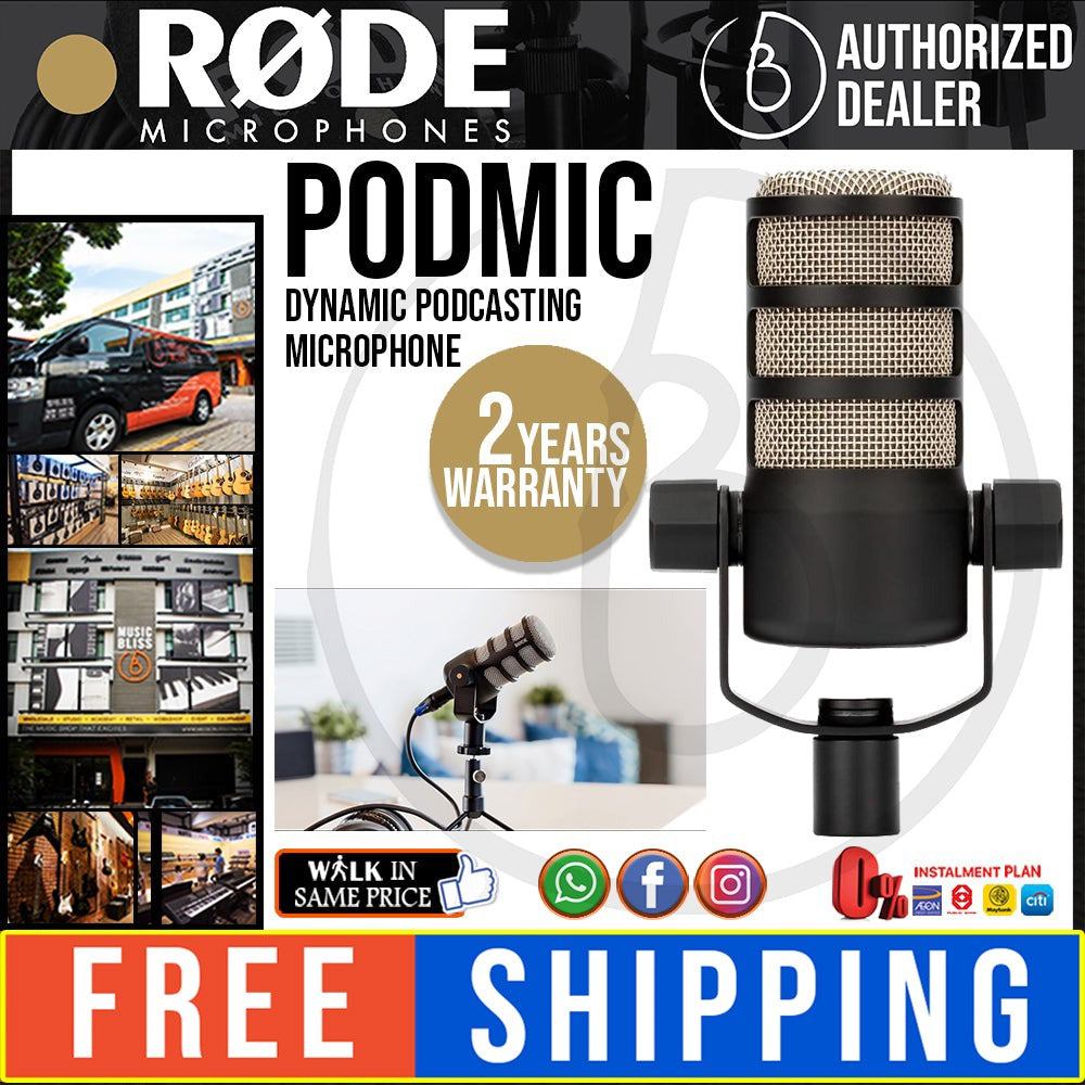  Rode Rodecaster Pro II Podcast Production Console & Rode PodMic  Cardioid Dynamic Broadcast Microphone : Musical Instruments