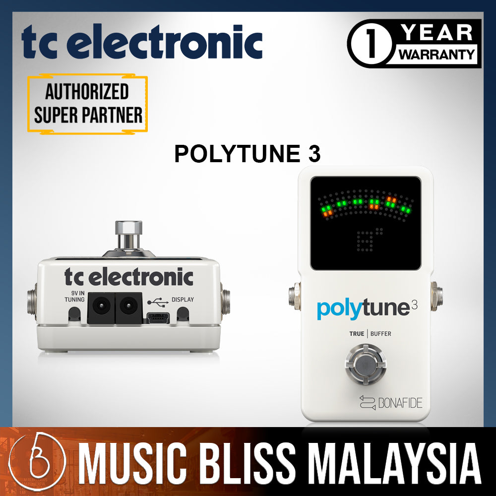 TC Electronic Polytune Polyphonic Tuner Pedal with Buffer Music Bliss  Malaysia