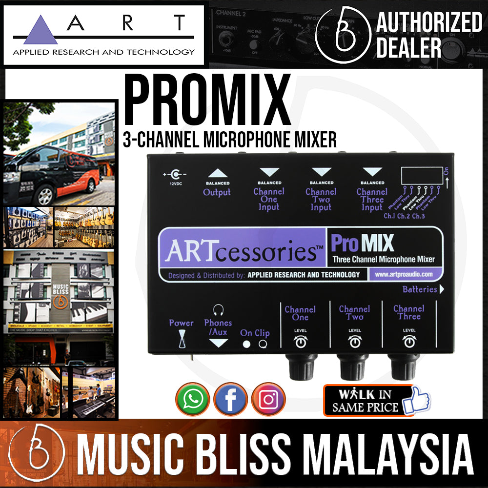 ART ProMIX 3-channel Microphone Mixer | Music Bliss Malaysia