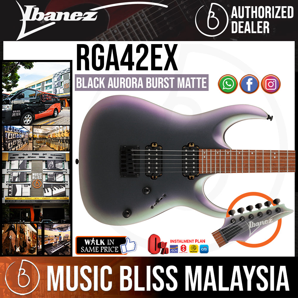 Ibanez RGA42EX Standard Electric Guitar Black Aurora Burst Matte