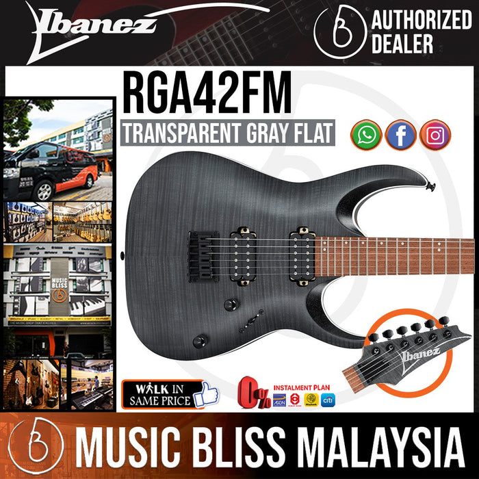 Ibanez RGA42FM - Transparent Gray Flat (RGA42FM-TGF) - Music Bliss Malaysia