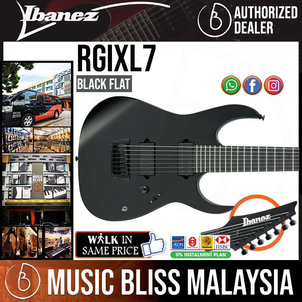 Ibanez Iron Label RGIXL7 Black Flat Music Bliss Malaysia