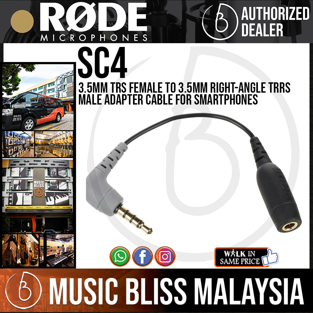 1/4 in TRS to Right-angle 3.5 mm TRS - Headphone Adapter