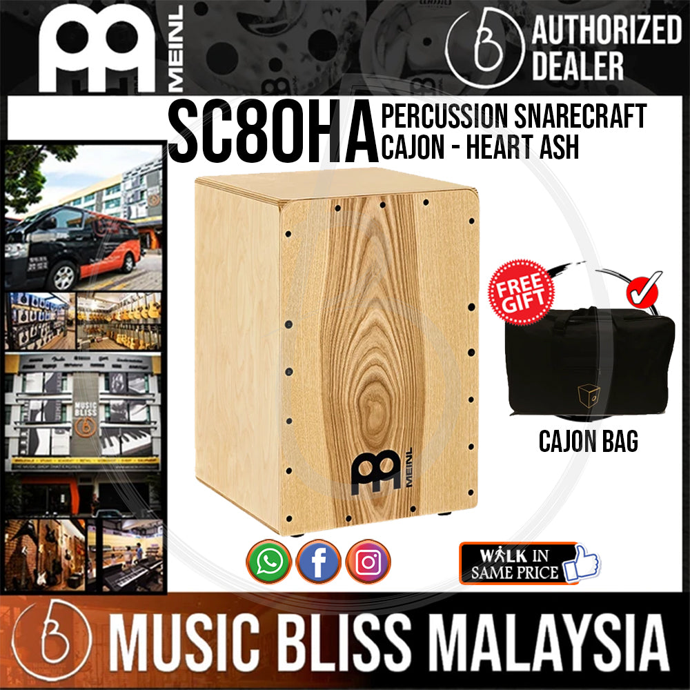 Meinl Percussion SC80HA Snarecraft Cajon with Free Cajon Bag