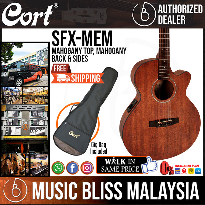 Cort SFX-MEM OP Open Pore Slim Body All Mahogany Acoustic Electric