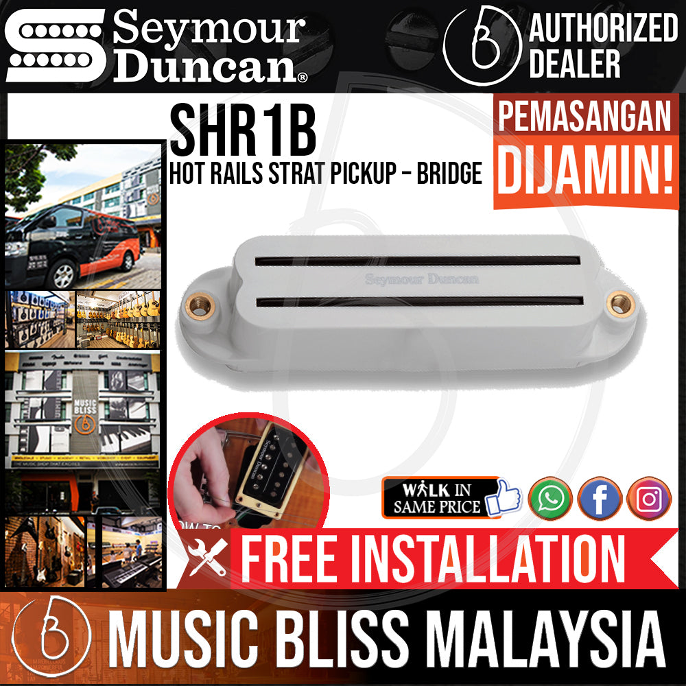 Seymour Duncan SHR-1B Hot Rails Strat Pickup – White Bridge [Free