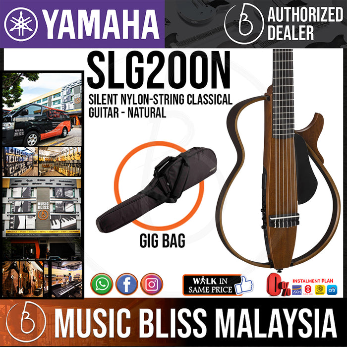 Yamaha SLG200N Silent Guitar with FREE Bag, Nylon-string - Natural (SLG 200N/SLG-200N)*Price Match Promotion* - Music Bliss Malaysia