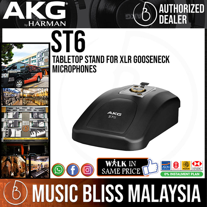 AKG ST6 Tabletop Stand for XLR Gooseneck Microphones - Music Bliss Malaysia