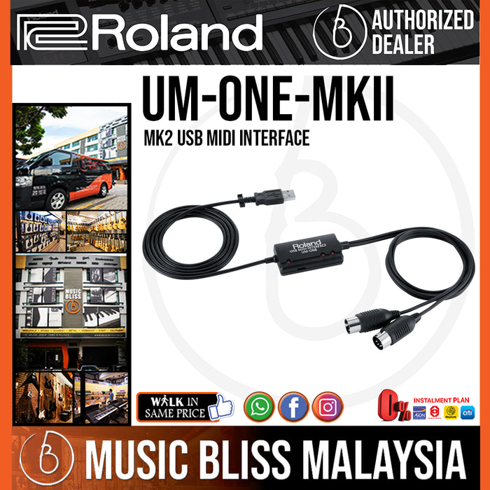 Roland UM-ONE MK2 USB Midi Interface (UM-ONE MKII UMONE) *Crazy Sales Promotion* - Music Bliss Malaysia