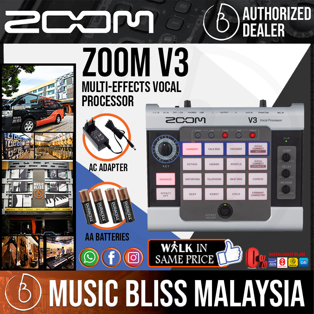 Zoom V3 Multi-effects Vocal Processor with 0% Instalment