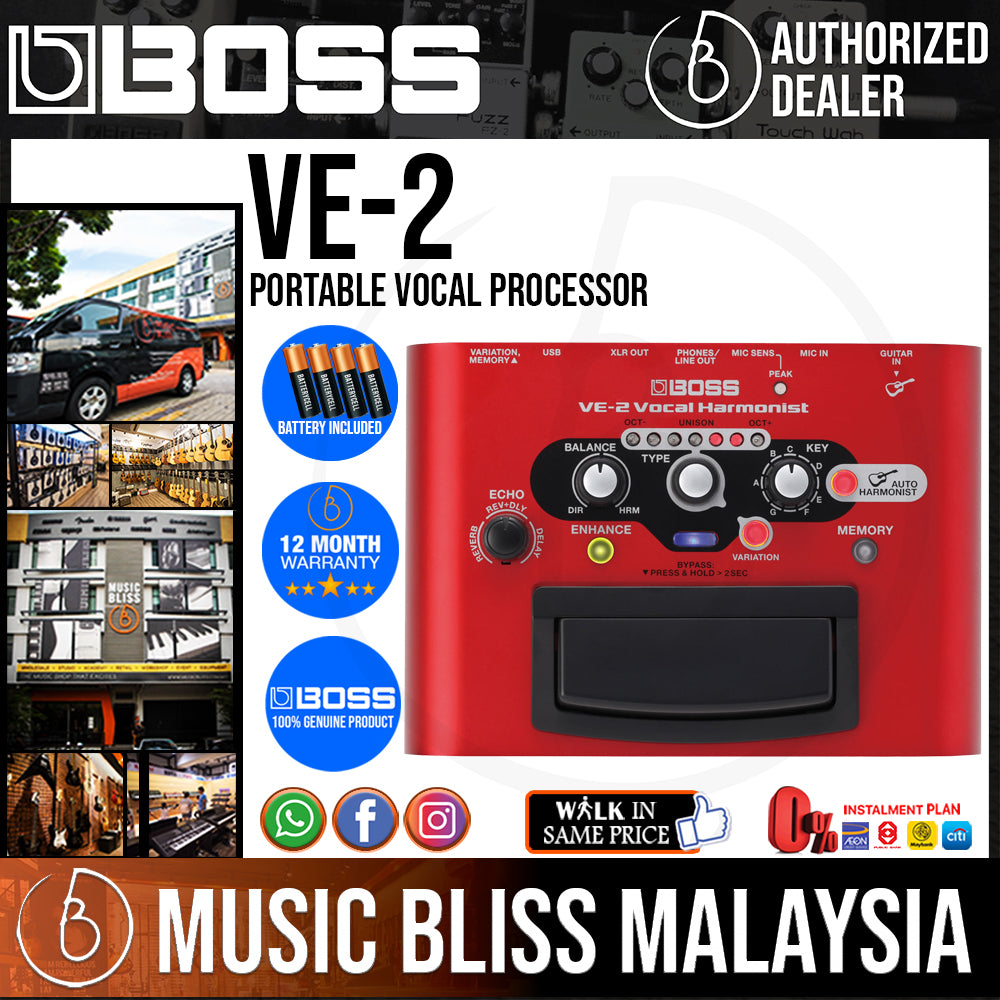 Boss VE-2 Portable Vocal Processor | Music Bliss Malaysia