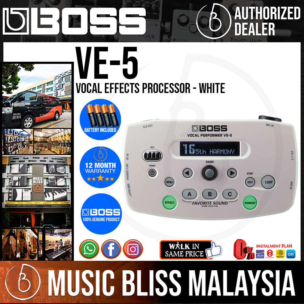 Boss VE-5 Vocal Effects Processor - White | Music Bliss Malaysia