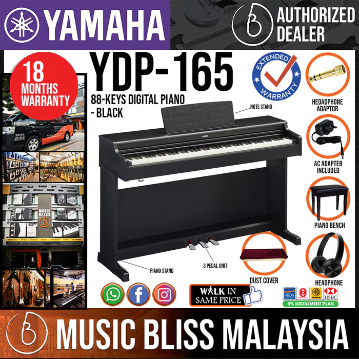 Yamaha Arius YDP-165 88-Keys Digital Piano With Headphone And Bench ...