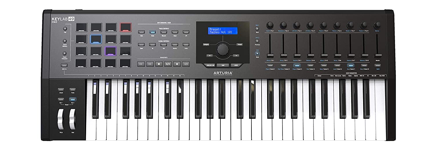 Arturia KeyLab 49 MkII 49-key Keyboard Controller - Black - Music Bliss Malaysia