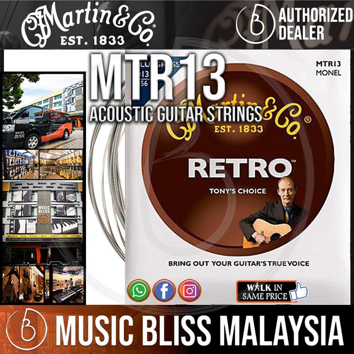 Martin MTR13 Retro Acoustic Guitar Strings - .013-.056 Tony Rice Bluegrass - Music Bliss Malaysia