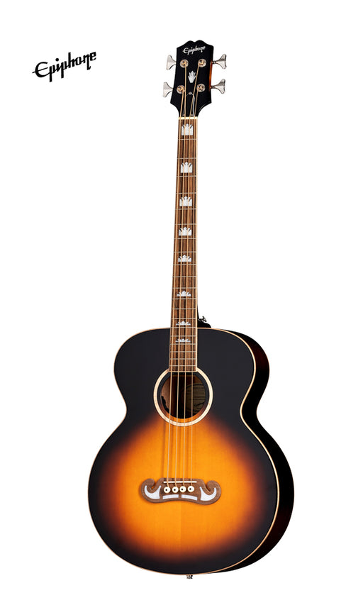 Epiphone El Capitan J-200 Studio Acoustic-Electric Bass Guitar - Aged Vintage Sunburst - Music Bliss Malaysia