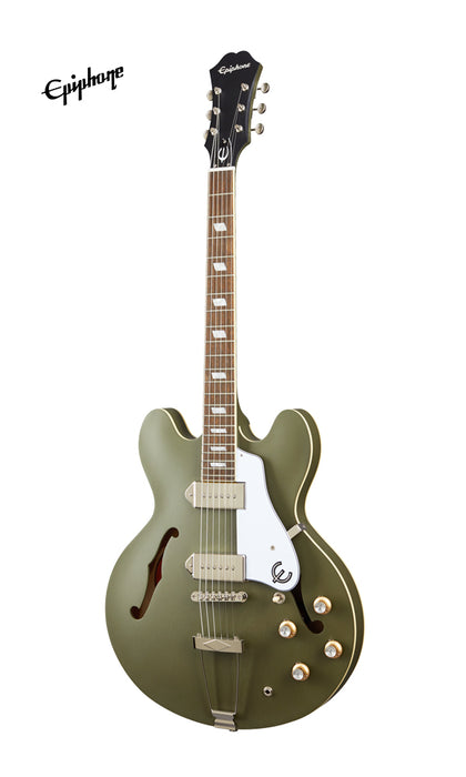 Epiphone Casino Worn Hollowbody Electric Guitar - Worn Olive Drab - Music Bliss Malaysia