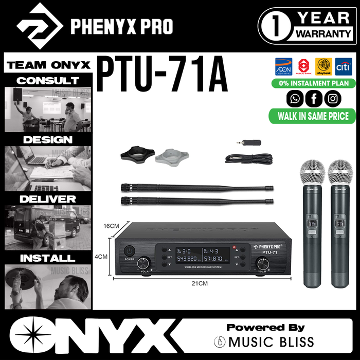 PTU-71 Dual Wireless Microphone System - Phenyx Pro