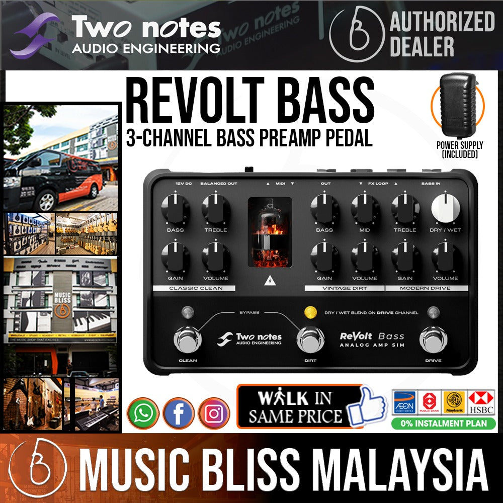 Two Notes ReVolt Bass Preamp Pedal | Music Bliss Malaysia