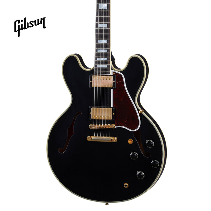 GIBSON 1959 ES-355 REISSUE STOP BAR ULTRA LIGHT AGED SEMI-HOLLOWBODY ELECTRIC GUITAR - EBONY - Music Bliss Malaysia