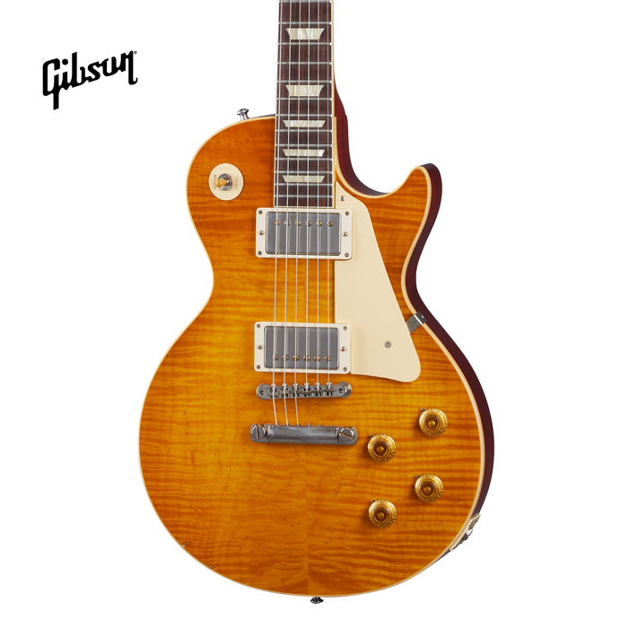 GIBSON 1959 LES PAUL STANDARD REISSUE LIGHT AGED ELECTRIC GUITAR - DIRTY LEMON - Music Bliss Malaysia