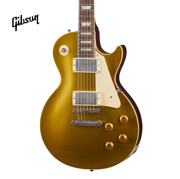 GIBSON 1957 LES PAUL GOLDTOP DARKBACK REISSUE LIGHT AGED ELECTRIC GUITAR - DOUBLE GOLD - Music Bliss Malaysia