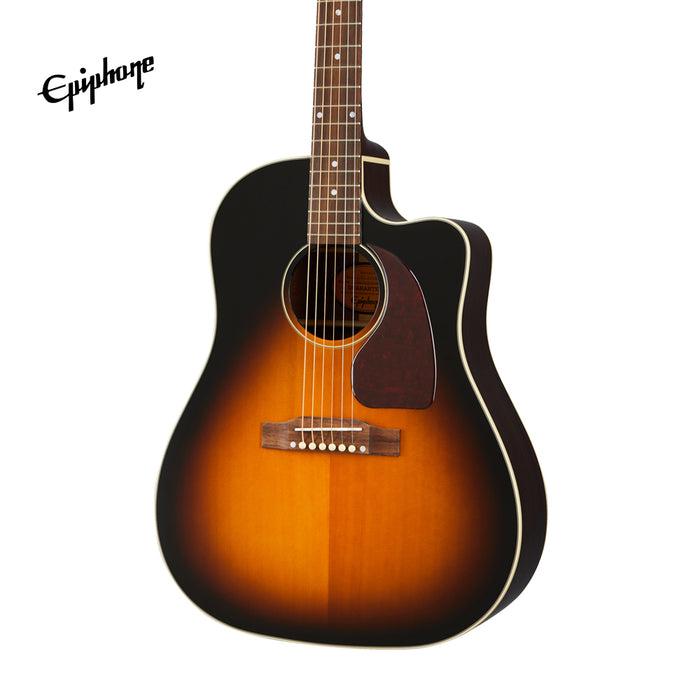 Epiphone J-45 EC Acoustic Guitar - Aged Vintage Sunburst Gloss - Music Bliss Malaysia